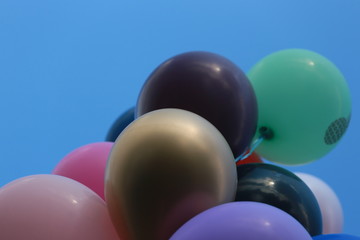 Balloon bouquet in the sky