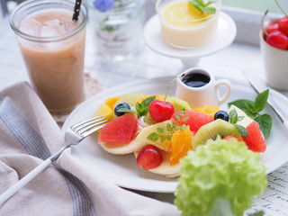 パンケーキでランチタイム