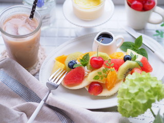 フルーツパンケーキでティータイム