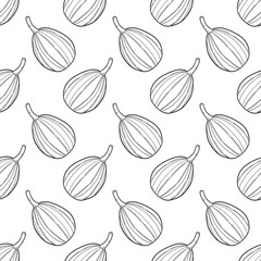 Fresh raw pumpkin. Vector concept in doodle and sketch style. Hand drawn illustration for printing on T-shirts, postcards.