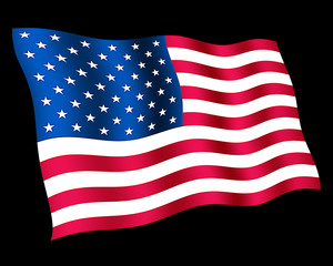 Fototapeta premium Waving national flag (USA / stars and stripes)