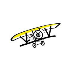 Flying plane isolated on white background. Vector illustration of an airplane
