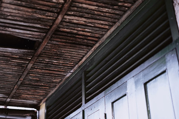 Old rustic broken zinc roof