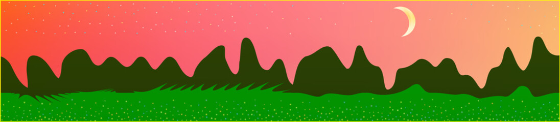 Fancy sky, and mountains landscape. 