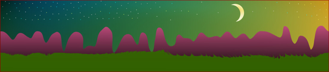 Fancy sky, and mountains landscape. 