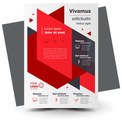 Flyer brochure design, business flyer size A4 template, creative leaflet, trend cover geometric red color