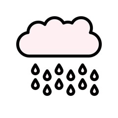 thanksgiving icon set, cloud rain drop filled icon editable outline.