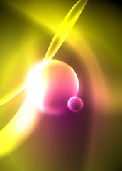 Shiny color bright neon abstract wave template. Abstract bright light. Neon light glowing effect. Space background. Abstract shape