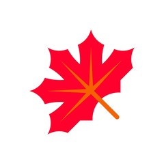 thanksgiving icon related set maple leaf in flat design.