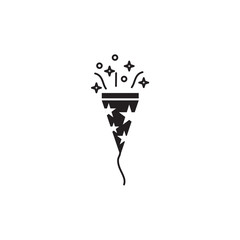 Confetti popper icon template color editable. Celebration party symbol vector sign isolated on white background illustration for graphic and web design.