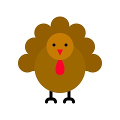 thanksgiving icon related set turkey in flat design.