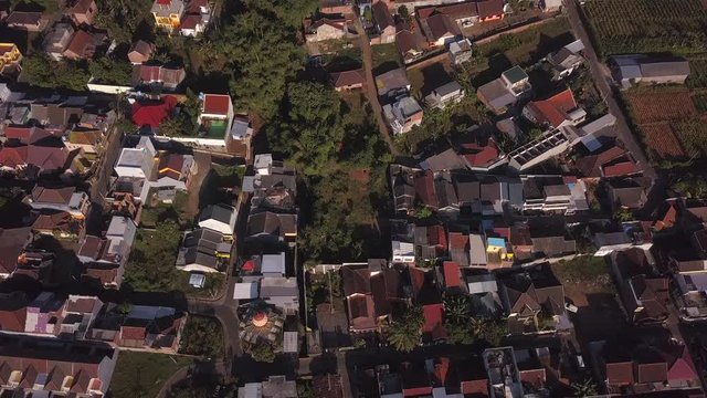 Above the roofs at Batu village, Java island, Indonesia 