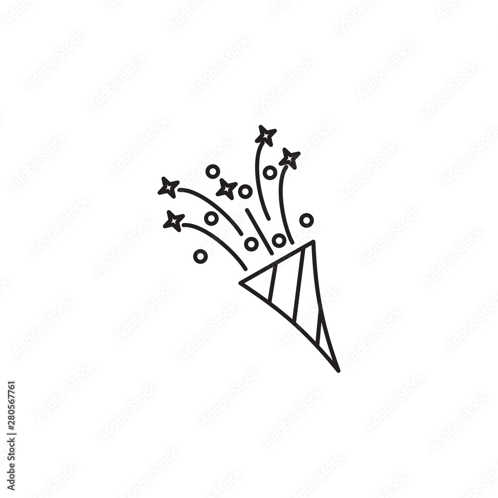Poster confetti popper icon template color editable. celebration party symbol vector sign isolated on white
