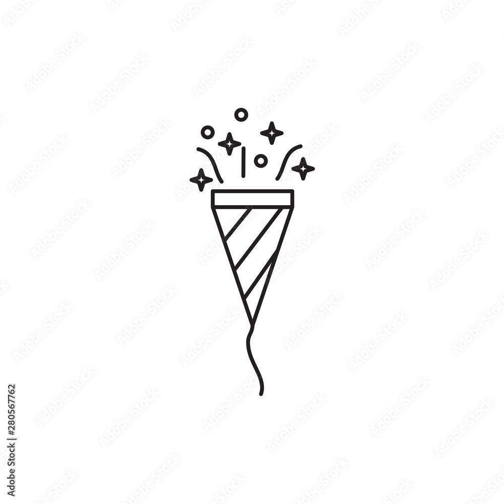 Poster confetti popper icon template color editable. celebration party symbol vector sign isolated on white