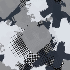 Seamless monochrome vector grunge background.