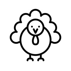 thanksgiving icon set turkey editable line design. isolated on white background