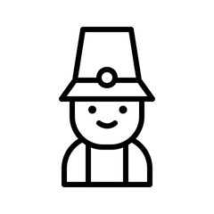 thanksgiving icon set character editable line design. isolated on white background