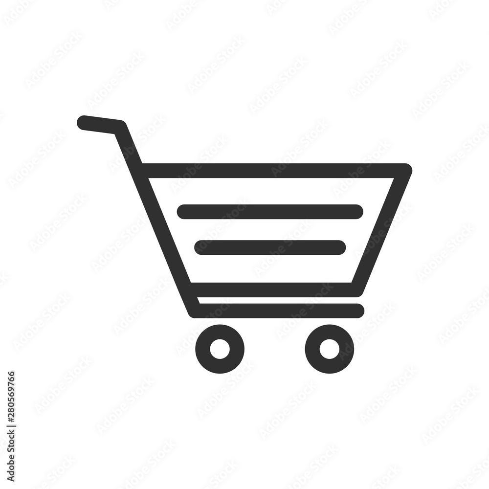 Poster shopping cart icon template color editable. shopping cart symbol vector sign isolated on white backg