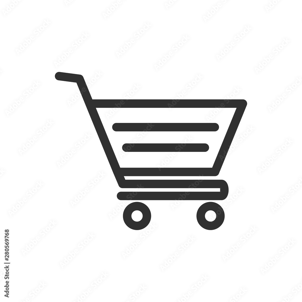 Aufkleber shopping cart icon template color editable. shopping cart symbol vector sign isolated on white backg
