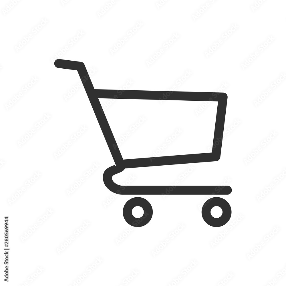 Aufkleber shopping cart icon template color editable. shopping cart symbol vector sign isolated on white backg