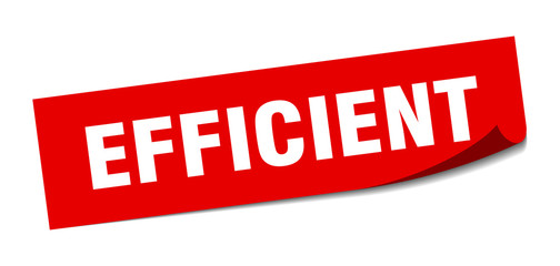 efficient sticker. efficient square isolated sign. efficient
