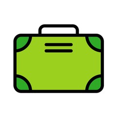 Briefcase vector, Baggage filled style icon editable outline