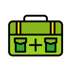 Briefcase vector, Baggage filled style icon editable outline
