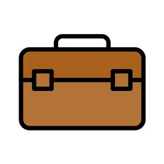 Briefcase vector, Baggage filled style icon editable outline