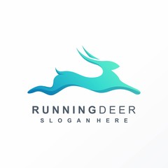 jumping deer logo design ready to use