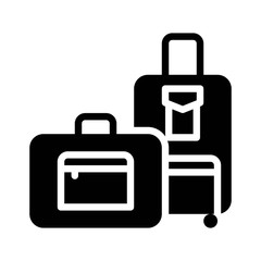 Travel bag vector illustration, Baggage solid style icon