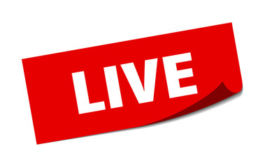 live sticker. live square isolated sign. live