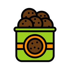 Cookies box vector, filled style editable outline icon