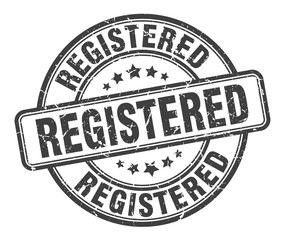registered stamp. registered round grunge sign. registered