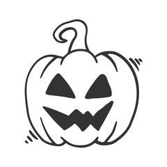 Halloween pumpkin. Vector concept in doodle and sketch style.