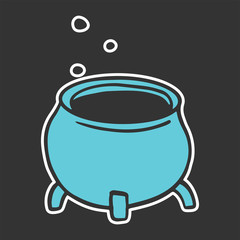 Cauldron. Vector concept in doodle and sketch style.