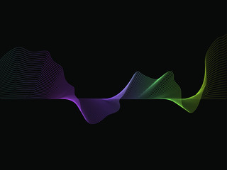 EPS 10 vector. Sound waves on black background. Music concept.