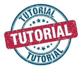 tutorial stamp. tutorial round grunge sign. tutorial