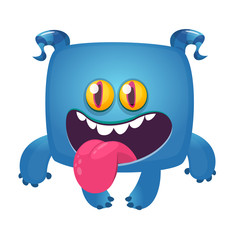 Funny cartoon monster. Vector Halloween illustration