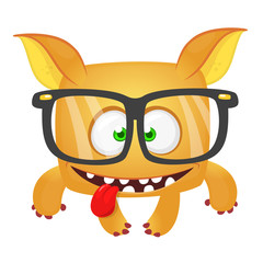 Funny cartoon monster. Vector Halloween illustration