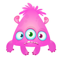 Funny cartoon monster. Vector Halloween illustration