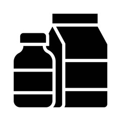 Milk vector, grocery store related solid style icon