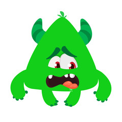 Funny cartoon monster. Vector Halloween illustration