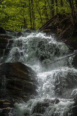 Fototapeta na wymiar Rapid waterfall in the Carpathian Mountains