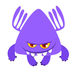 Funny cartoon monster. Vector Halloween illustration