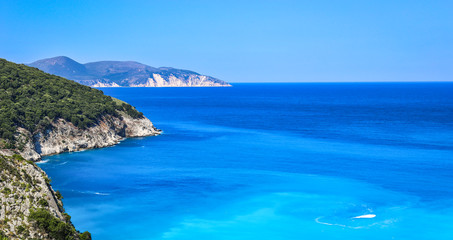 Fototapeta na wymiar Beautiful view of Myrtos bay, Kefalonia island, Greece