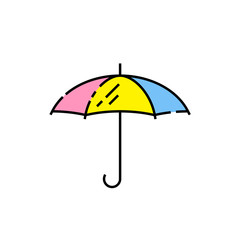 Umbrella line icon. Colorful simple parasol symbol. Vector illustration.