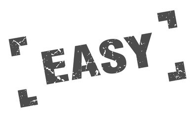 easy stamp. easy square grunge sign. easy
