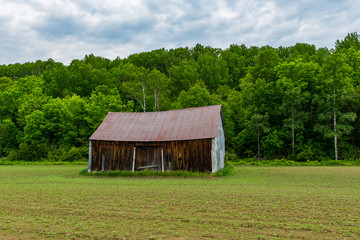 Fototapeta na wymiar landscape of abandoned old barns