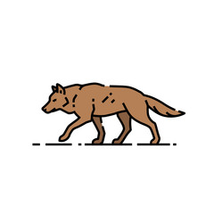 Wolf line icon. Wild canine symbol. Vector illustration.