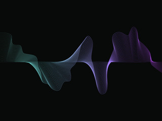 EPS 10 vector. Sound waves on black background. Music concept.